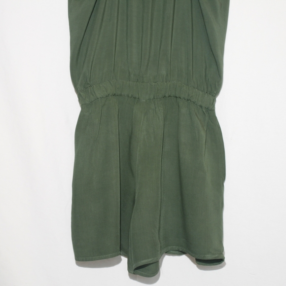 Splendid Olive Green Ajustable Strap Chinched Waist Lightweight Romper - Picture 6 of 7